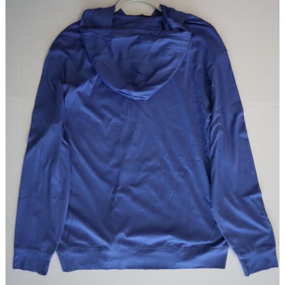 RLX Ralph Lauren Men’s Sz L Blue Lightweight Pima Cotton Henley Hoodie - Picture 12 of 12